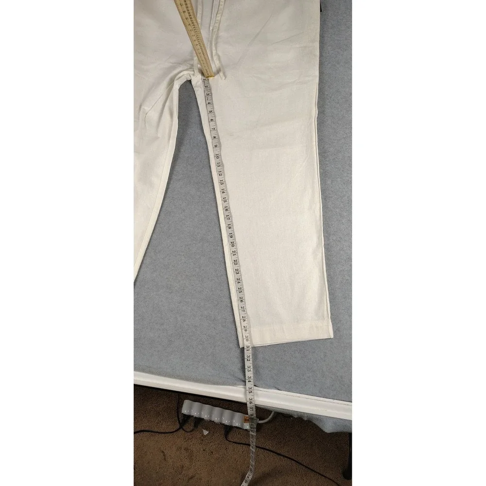 NWF PARC 81 Linen Blend Drawstring  Pant Mens Sz  36x31  Ivory  Leisure Resort